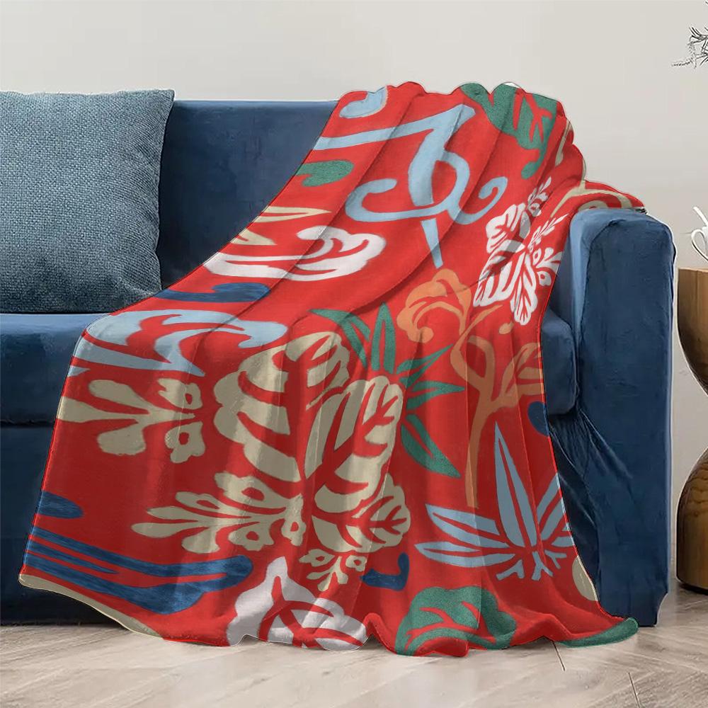 Tropical Hibiscus Flowers Printed Fleece Blanket Soft Warm Throw Bed Sofa Cover Gift