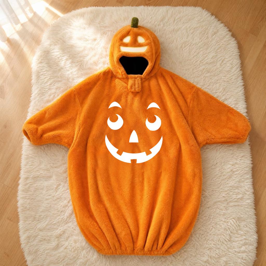 Kids' Halloween Printed Flannel Romper Pajama Set for Loungewear