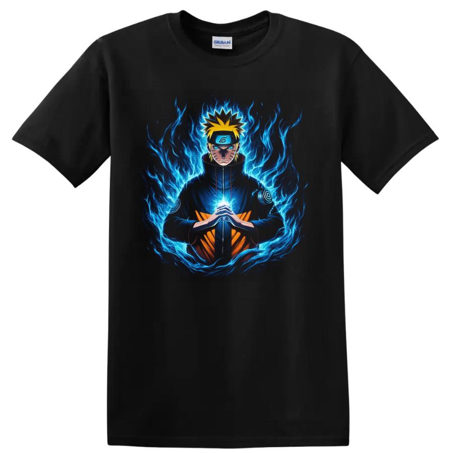 Minato Namikaze Anime T Shirt Blue Flame Ninja Warrior Energy Graphic Tee Gift