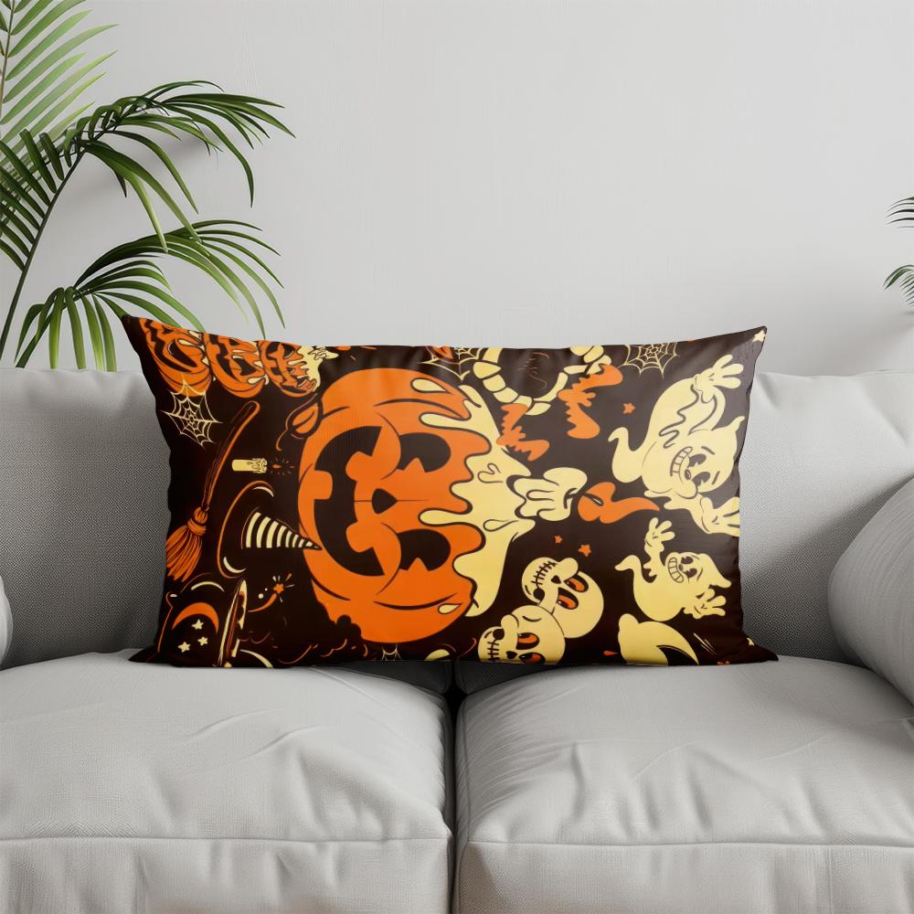 Home Decor Halloween-themed Spooky Pillow Cover Suitable For Sofa Bedroom Car Pillow Cover Cushion Rectangular Back Cushion