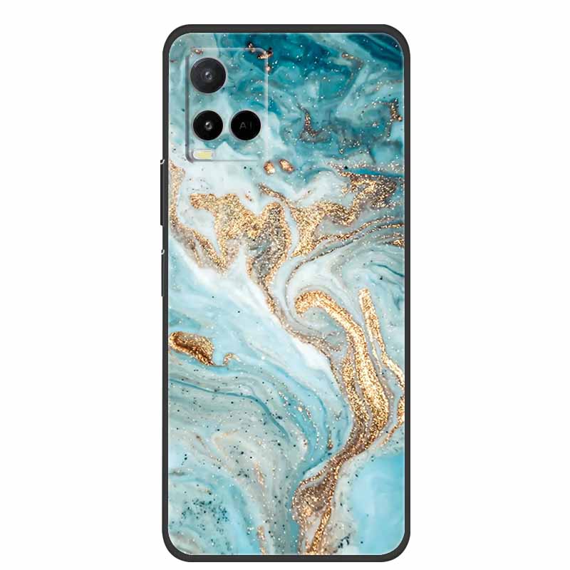 Marble Case For Vivo Y33s Silicone TPU Soft Phone Fashion Cover For Vivo Y33 S Case V2109 Funda Luxury Shockproof Cartoon Coque