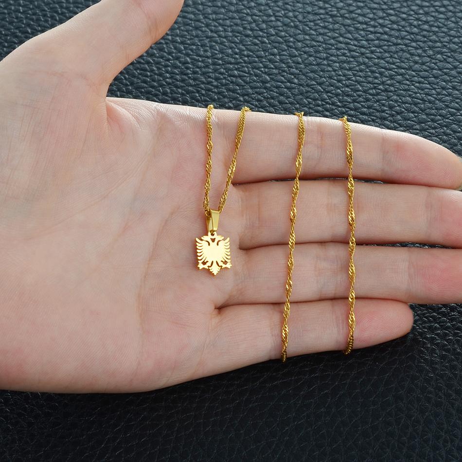 Anniyo 1CM Malý Mini Albánský Orel Přívěsek Náhrdelníky Zlatá Barva/Stříbrná Barva Šperky Etnické pro Ženy Dívky @201521