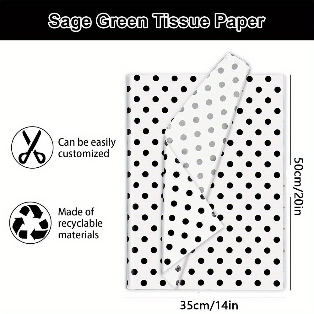 1set/ 50pcs Polka Dot Tissue Paper, Gift Wrapping Paper White Black Art Paper, Birthday Gift, Gift Party DIY Crafts 14 X 20 In