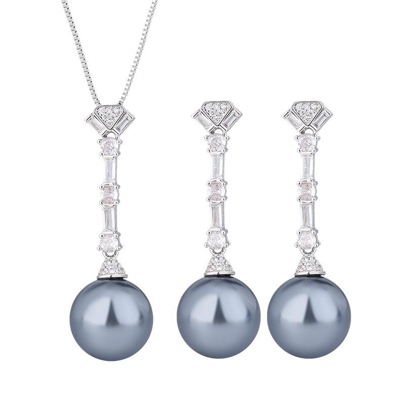 Jewelry Copper Bottom Gold Plated Pearl Tassel Women'S Set 14Mm12Mm