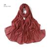 New Solid Color Silver Sequin Rhinestone Chiffon Scarf Fine Pleated Breathable Women's Turban Wrap Malay Shawl