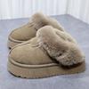 Thick-soled Outer Wear Fur Integrated Snow Boots Women's Winter Velvet Cotton Shoes Year-round Pedal Wool Bread Shoes