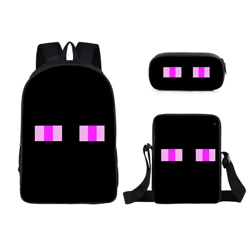 Minecraft Cartoon Game Character Printed Children Large Capacity Backpack