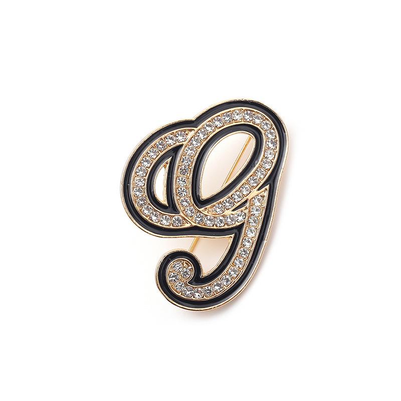 Fashion Women Rhinestone Brooch A-Z English Letter Metal Corsage Pins Crystal Alphabet Jewelry Shirt Clothes Accessories Gift