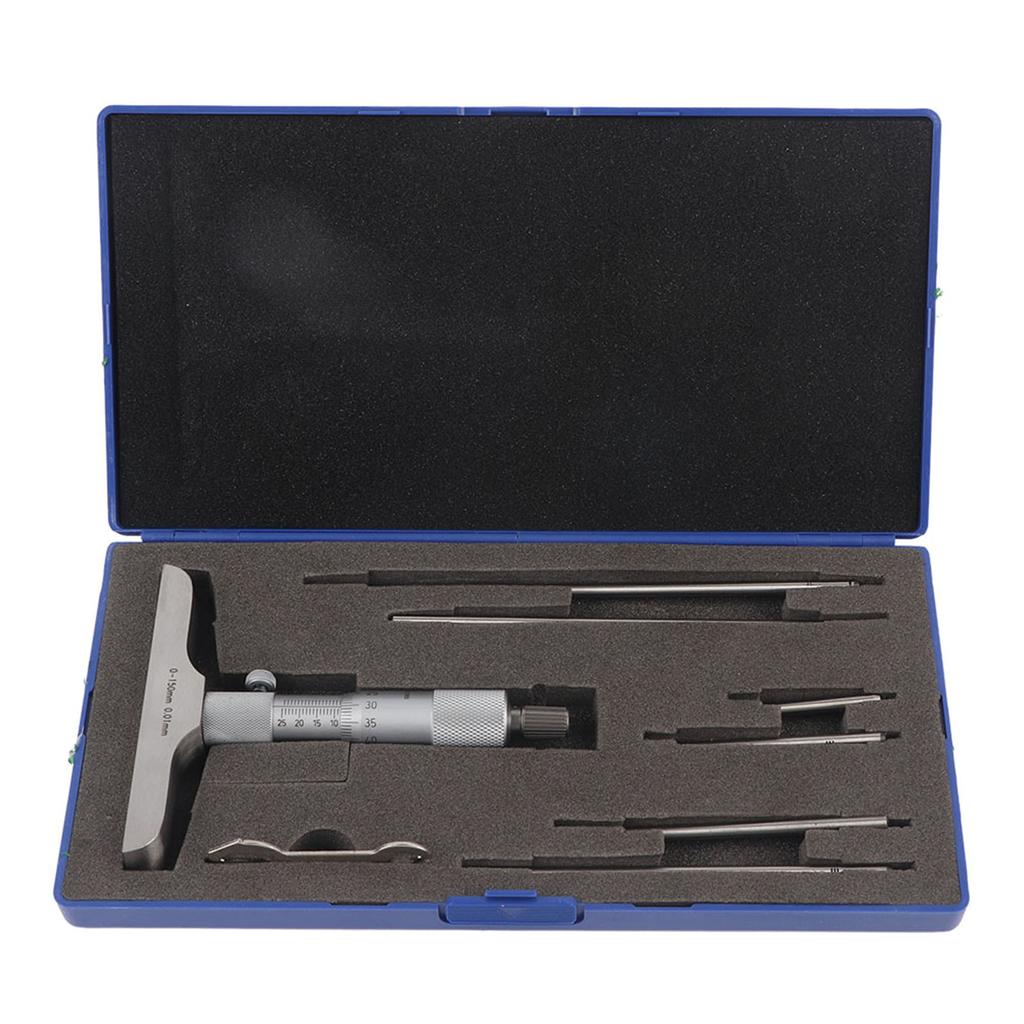 High Accuracy Round Head Depth Micrometer Gauge Gage Measuring Tool(0150mm 6in)