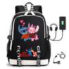 Large Capacity Backpack Printed Student USB School Bag