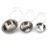 Puntos Pet Stainless Steel Dog Bowl Cage Crate Hanging Food Dish Water Feeder with Hook