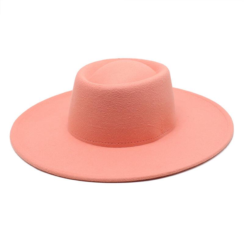 Woolen Fedora Hat Unisex With Large Brim And Satin Texture For Spring And Fall Wear