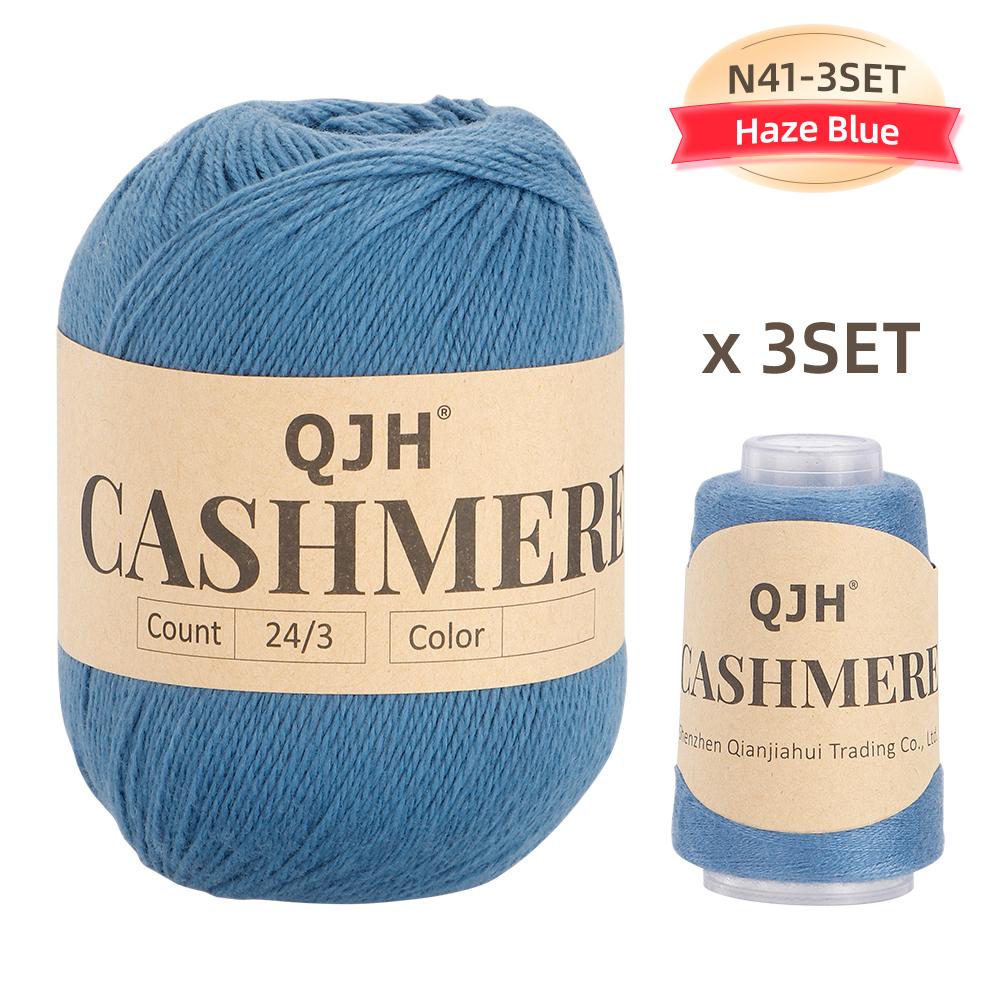 Premium Cashmere Yarn Bundle - Soft, 3 Big & 3 Small Luxurious Knitting & Crochet Yarn Thread for Sweaters, Scarves, Hats, Shawl