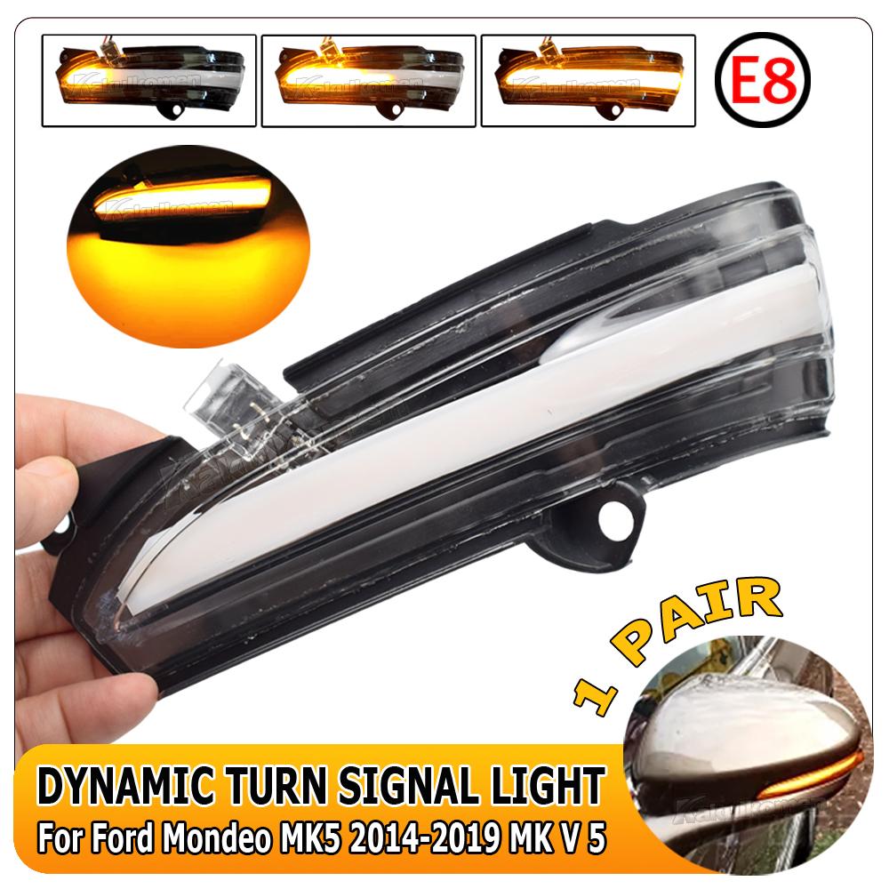 Car Accessories For FORD MONDEO MK5 2014-2019 MK V 5 LED Side Wing Dynamic Turn Signal Light Rearview Mirror Indicator Lamp 2Pcs