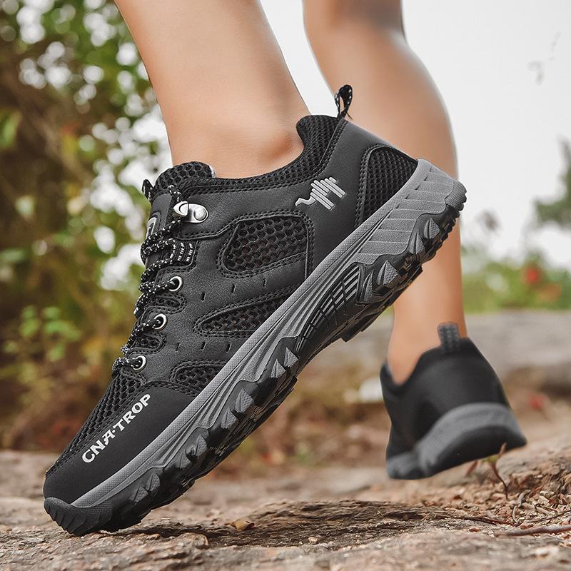 Spring and summer new large size sports shoes mesh shoes men's breathable outdoor hiking shoes travel shoes