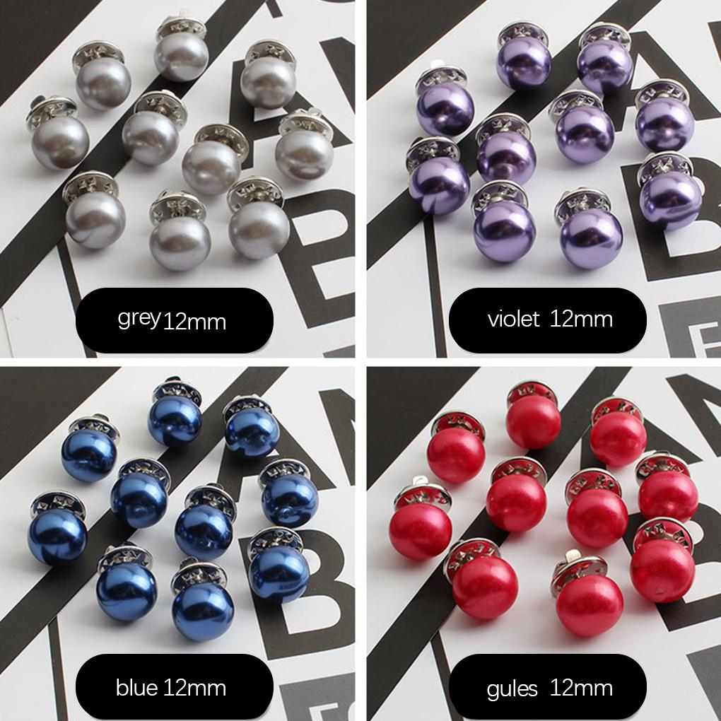 10Pcs Faux Pearl Buttons Round Decoration Beads Without Sewing for Anti-exposure Coat Sweater Clothes