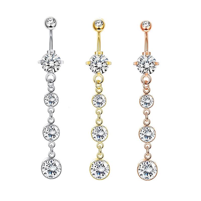 European & American Zircon Copper Belly Button Ring – Sexy Piercing Jewelry