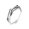 Retro Distressed Winding Twist Personality 925 Sterling Silver Jewelry Multi-layer Cross Line Exquisite Opening Rings TYB469