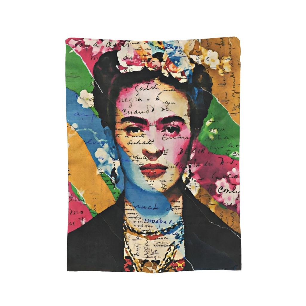 Fridaes Kahloes Merch Deky Měkký Korálový Fleece Plyšový Přehoz Pohodlná Přikrývka