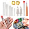 37 Pcs/Set Big Eye Sewing Needles Hand Sewing Kit Stainless Steel Needles with Seam Opener Needle Threaders Assorted Color Threads Thimbles
