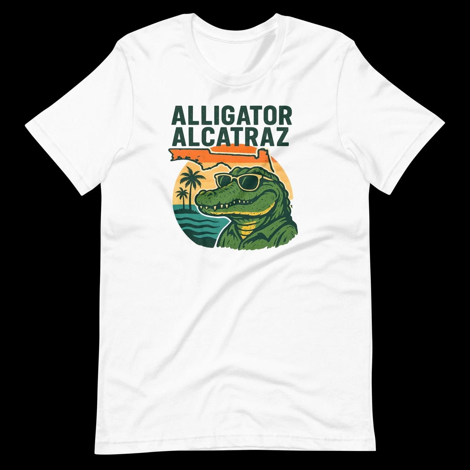 Alligator Alcatraz T-shirt Funny Florida Gator Meme Tee Trump DeSantis Americana 3XL