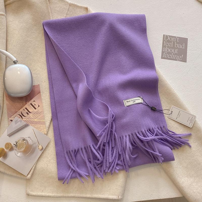 Luxury Cashmere Wool Scarf For Women  Winter Warm Pashmina Thicken Soft Shawl Wrap Stole Daily Use Fashion Elegant Wool Scarf