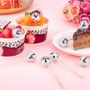 24pcs Cupcake Toppers for Party Decoration Stylish Reflective Sphere Cake Picks Accessories Cake Decorating Ornament