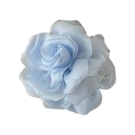 

Hair Claw Mesh Yarn Texture 3D Flower Design Large Shark Hair Clip Versatile Daily Date Hair Accessory
