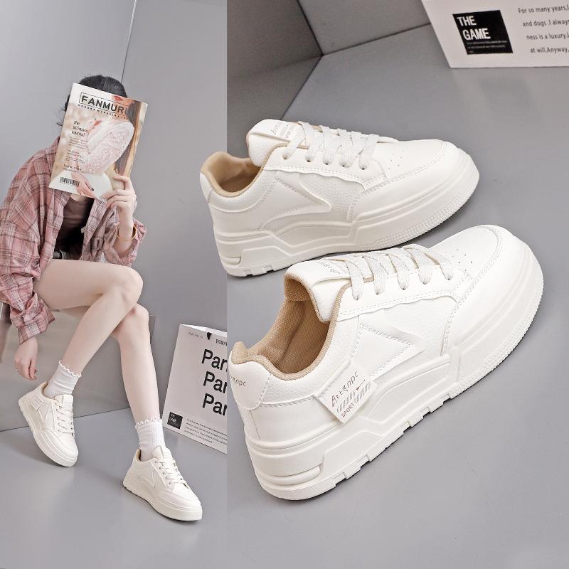 Platform women's shoes ins tide 2025 spring and autumn new versatile sports and leisure little white shoes women's board shoes HL-6657