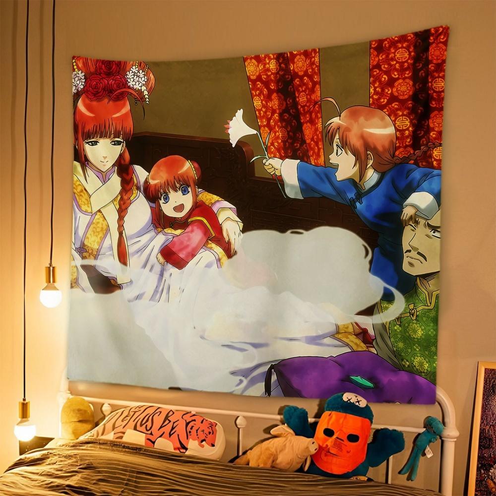 1pc Japanese Anime Tapestry GINTAMA Background Cloth Student Dormitory Bedside Bedroom Decoration Hanging Rental House Tapestry