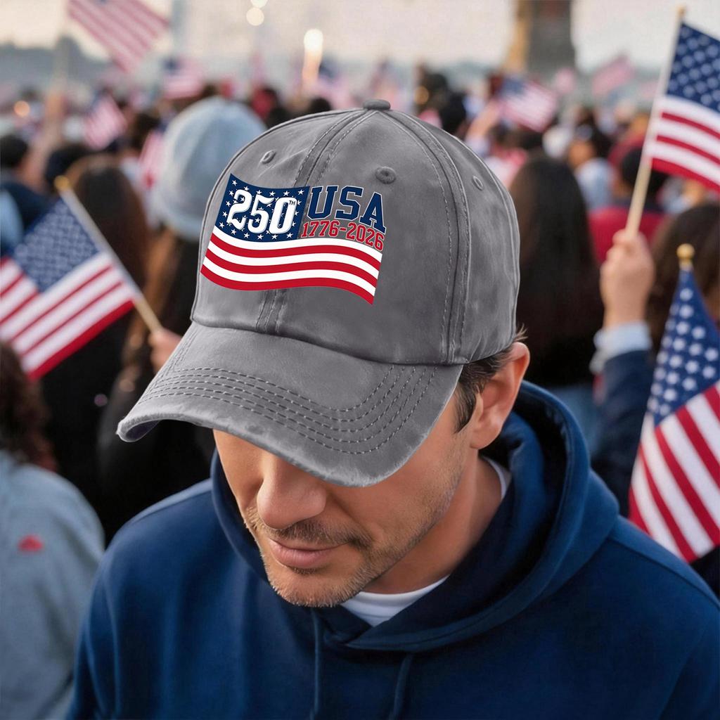 Men's and Women's Matching American 250th Anniversary Anniversary Embroidered Vintage Washed Baseball Cap
