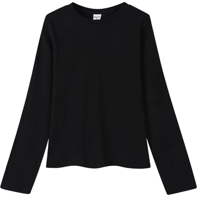 Autumn gram elastane yarn women's waist slim slim slim crew neck shirt bottoming shirt top casual long sleeves