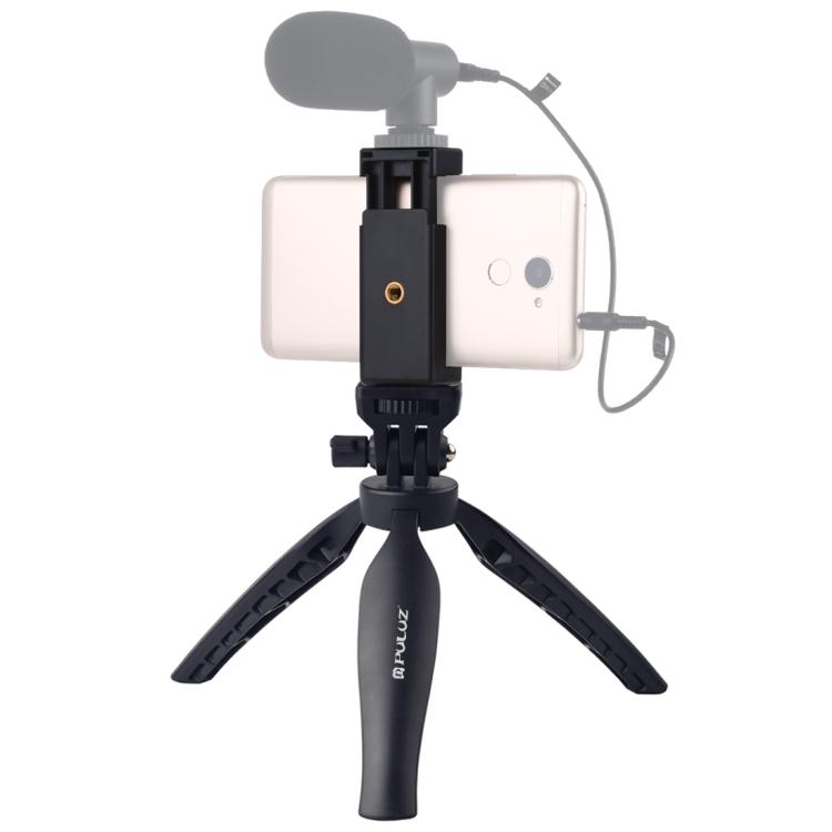 PULUZ Desk Plastic Tripod Mount with Phone Clamp & Adjusting Tripod Head for Smartphones(Black) чёрный