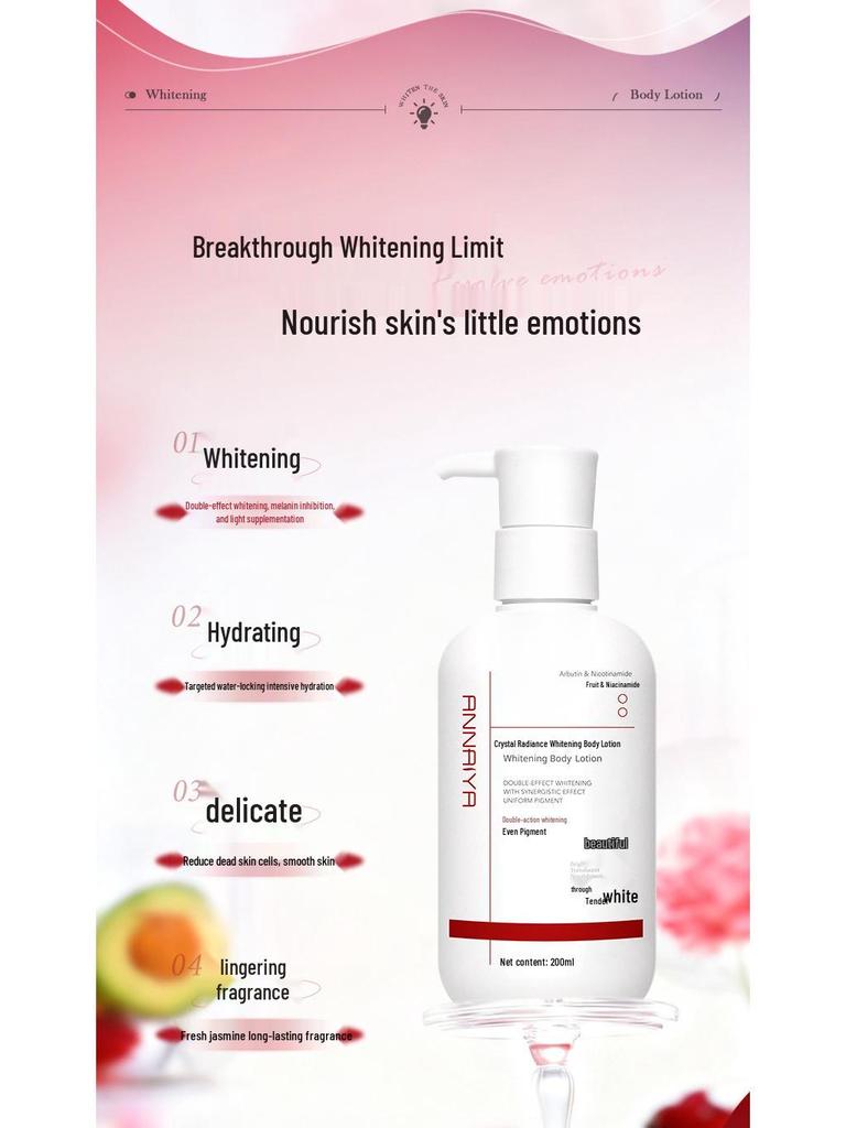 Niacinamide Brightening & Moisturizing Body Lotion for Hydrated, Radiant Skin with Long-lasting Fragrance.