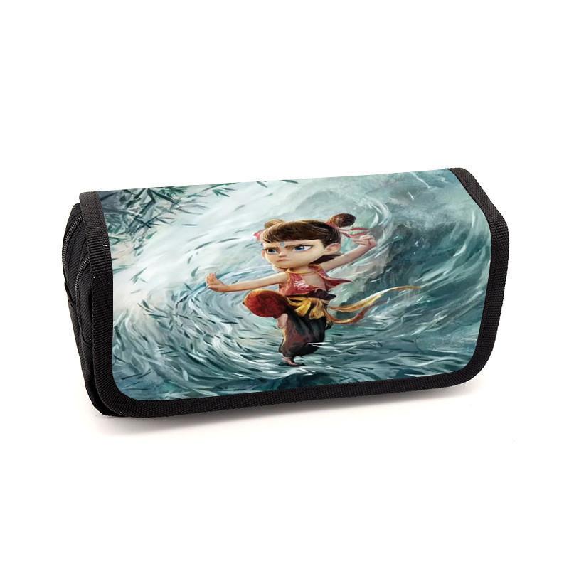 Childrens Minimalist Pencil Case With Ne Zha Print Design For Daily School Use