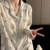 Cartoon Sausage Dog Plus Size Women's Long Sleeve Pajama Set for Spring/Autumn