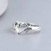 2pcs Lettering Silver Color Warmly Embraced Love Hug Open Ring Women Creative Hands Embracing Adjustable Valentine's Day Rings