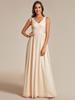 Ever-Pretty Women's Double V-Neck Sleeveless Floor Length Evening Dresses With Subtle Glitter