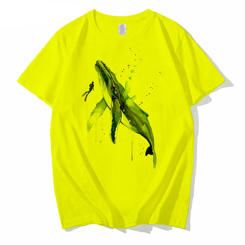 Free diver with Whale Shark watercolor painting print animal  Sea art sea life art Newest Short Sleeve Classic T-shirt