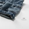 Kids Loose Casual Solid Denim Suspender Long Pants Unisex Baby Korean Style Children Clothing