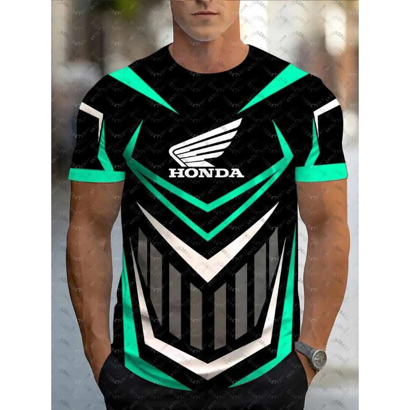 ETST 32 Honda Quick Dry Racing Heren Geometrisch Print Motorrijder Jersey Sportkleding Korte Mouw Lichtgewicht Buiten T-shirt 3XL