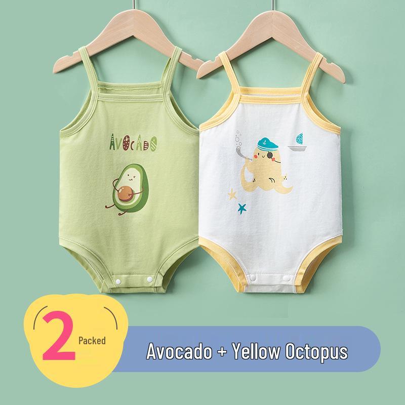 Newborn Infant Sleeveless Romper - Cute Strappy Summer Bodysuit for Boys & Girls