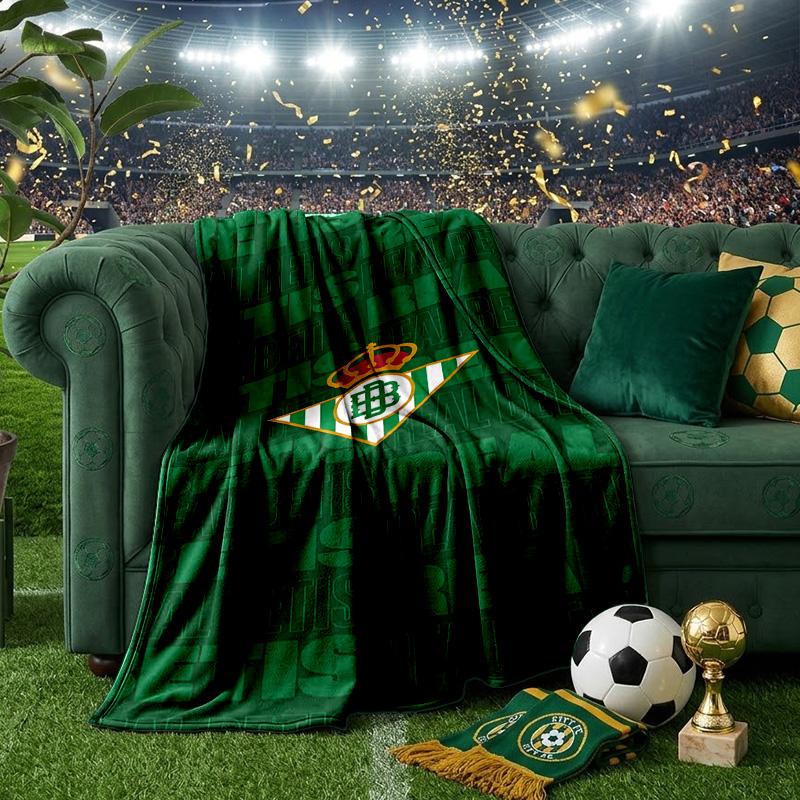 Football Betis Crest Lightning Blanket Lightweight Ideal Bedding Blanket Perfect for Travel, Living Rooms, Offices, Sofas, Fan Christmas Gift