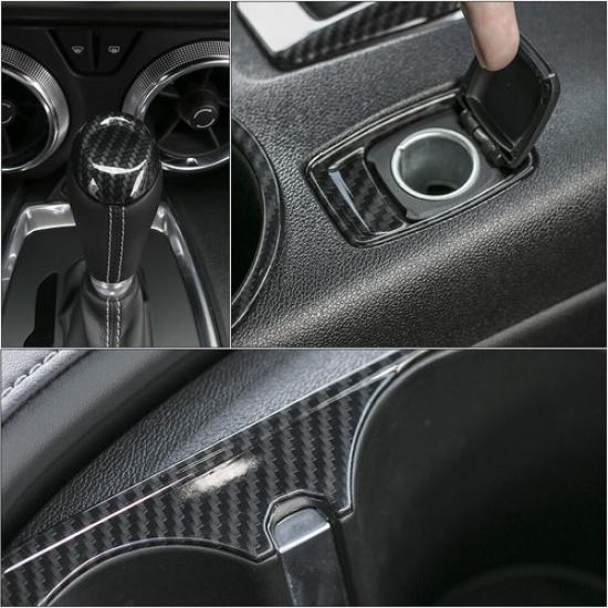 Center Console Gear Shift Panel Trim Kit for Chevrolet Camaro 2017+ Carbon Fiber