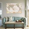 Vintage World Map (With Countries),Decorative Hanging Picture Photography Background Banner for Birthday & Photo Booth
