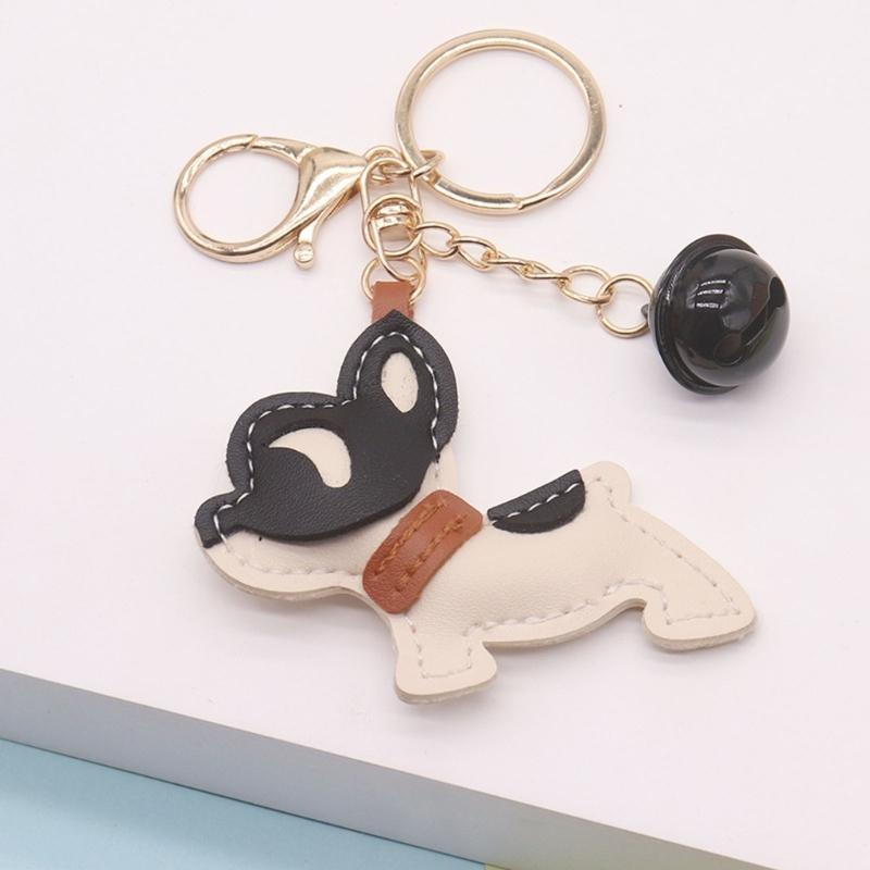 Unique French Bulldog Car Keyring Layer Leather Artisanal Work Soft Touch Materials for Everyday Carry