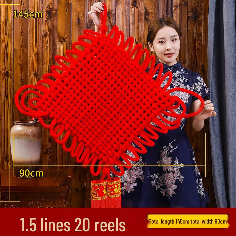 Red Fu Character Chinese Knot Pendant - New Chinese Style Living Room and Entrance Decoration