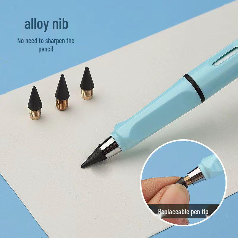 Eternal Black Technology Metal Alloy Pencil with Replaceable, Sharpen-Free, Durable Tip