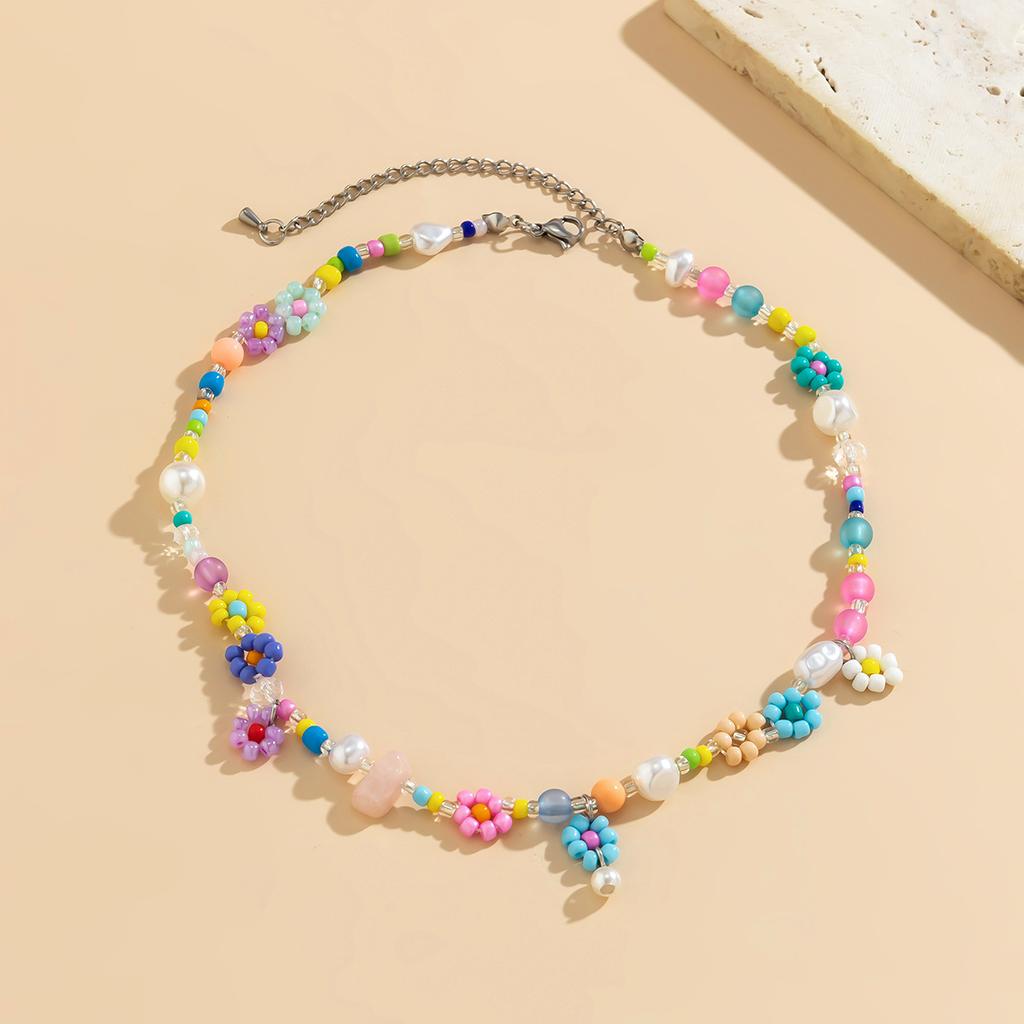 Бохо Простий Чокер з Намистин Імітація Перлів Жіночий Чоловічий Вінтажний З Нержавіючої Сталі Ручної Роботи Ланцюжок Естетичні Y2K Прикраси Подарунок