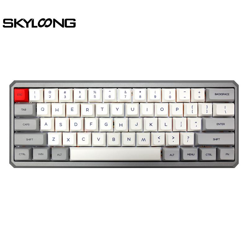 

SKYLOONG Алюминий 61 клавиша Механическая клавиатура Компьютерный ноутбук Проводной игровой офис PBT grey Jiadalong